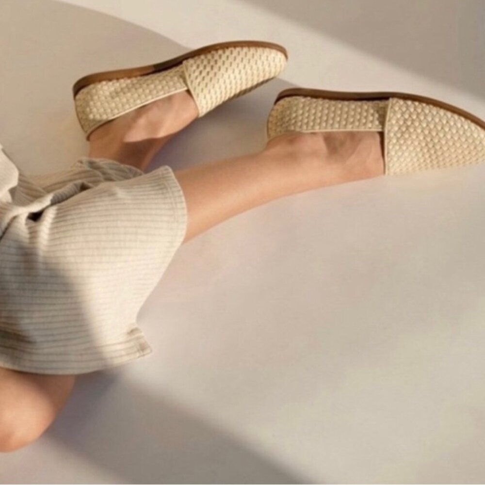Nisolo Mara Woven slip-on size 8 in bone
